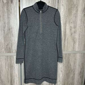 Tommy Bahama Sweater Dress Small Quarter Zip Knit Long Sleeve Gray Color
